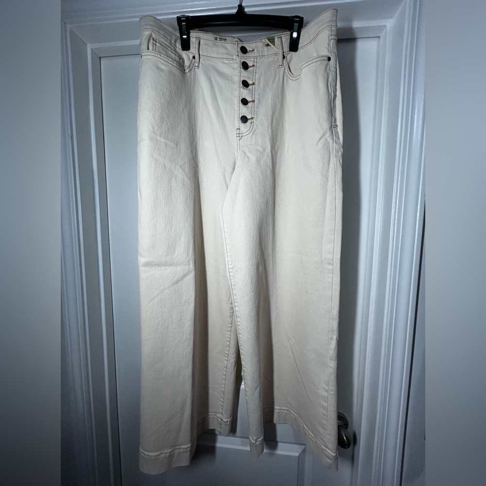 a.n.a NWT Cream Button-Fly Women's Wide Leg‎ Jeans